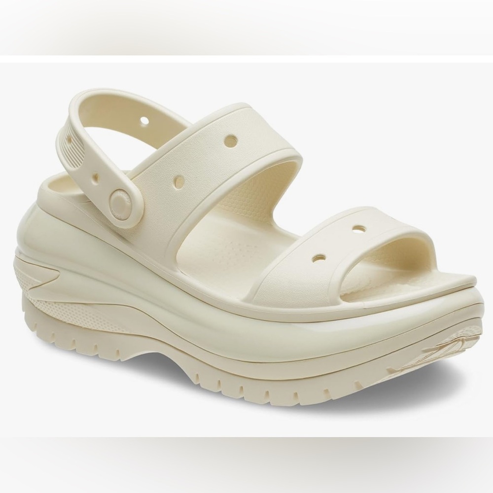 Crocs Classic Mega Crush Platform Sandals Bone